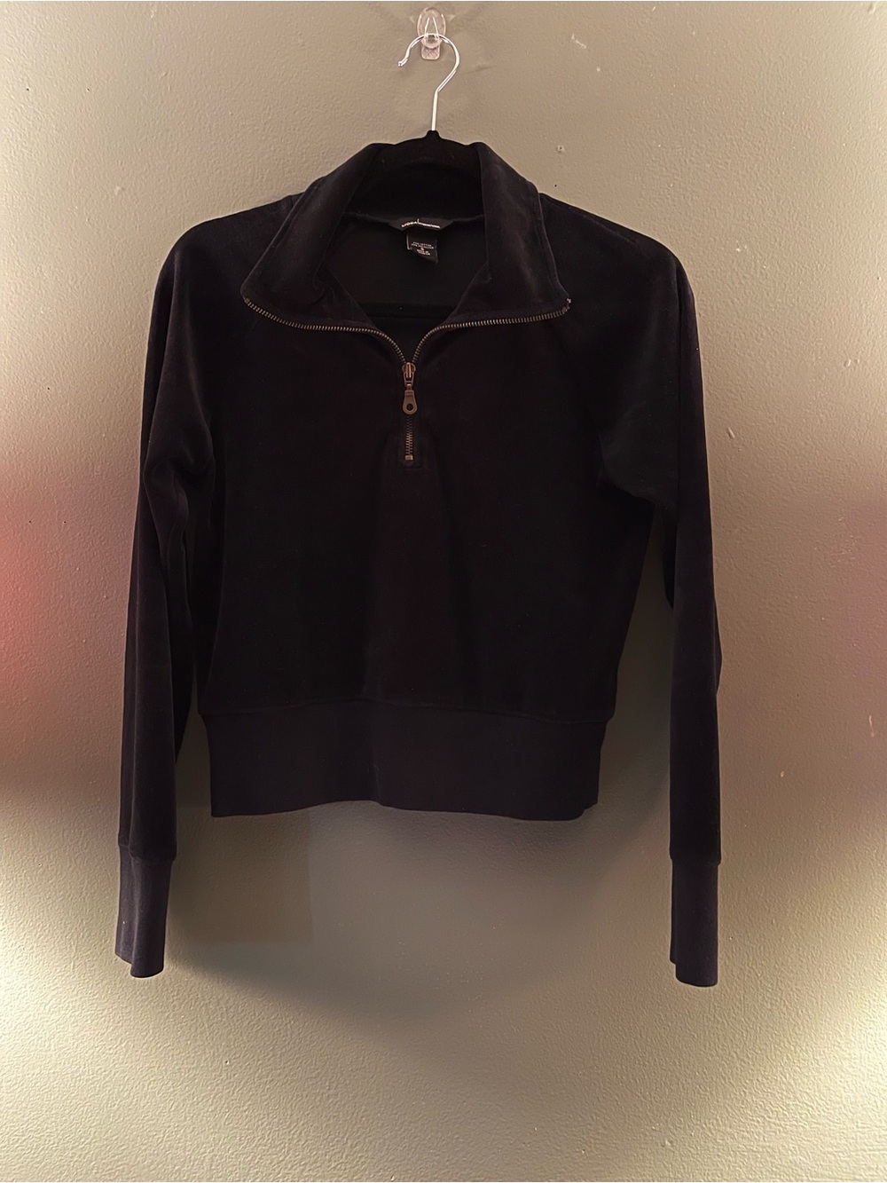 Moda International Black Half-Zip Turtleneck Sweater